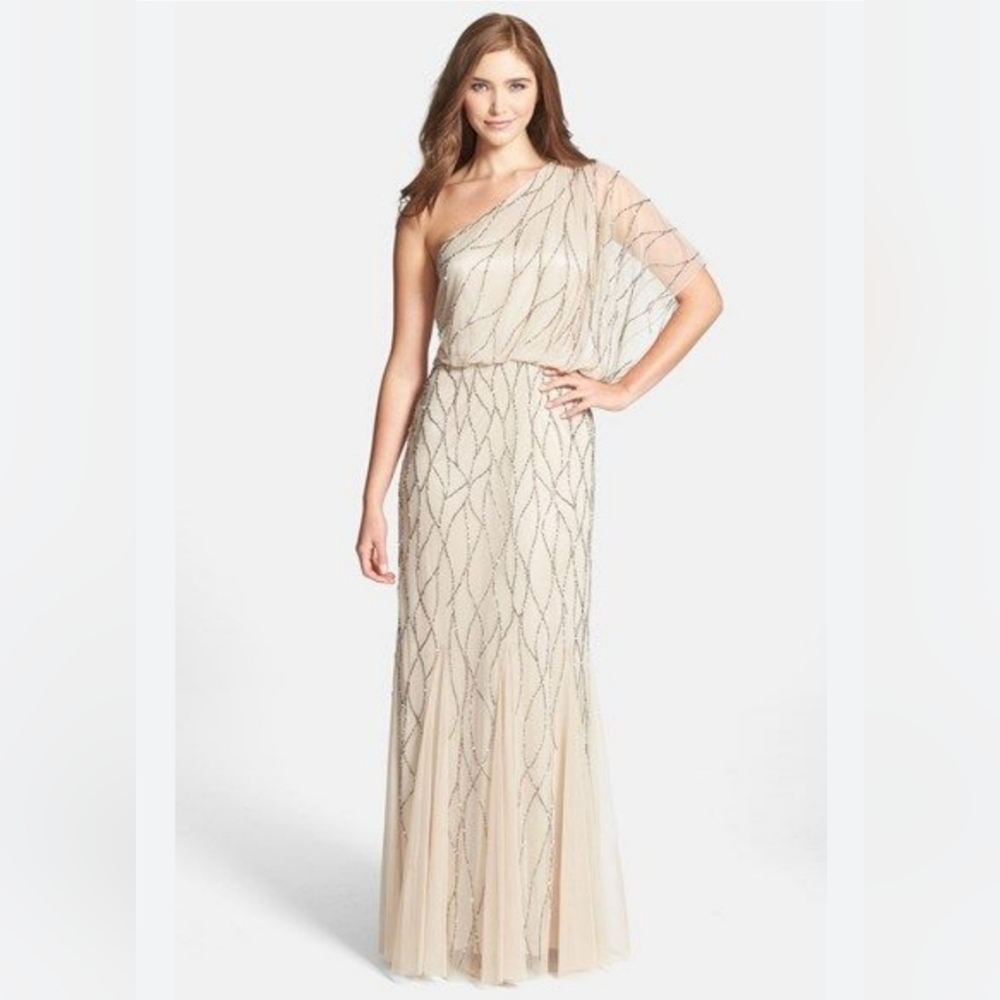 Elegant One-Shoulder Cream Dress